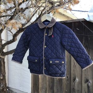 Polo Ralph Lauren Quilted Snap Barn Jacket Navy Blue Kids Toddler Size 4/4T